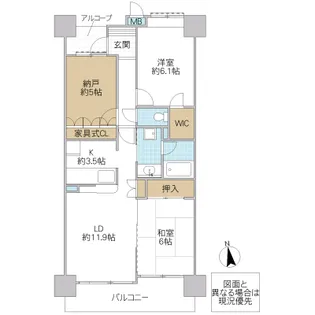サーパス石川【6階】の間取り
