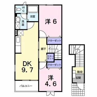 カーサ・エテルノ・エム B【2階】の間取り