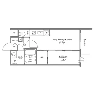 AFFLUENCE難波EAST【2階】の間取り