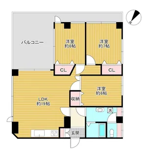ヴィラージュ立川【6階】の間取り