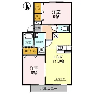 ラ・ピュールメゾン C棟【2階】の間取り