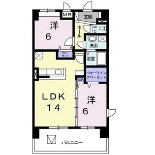 インフィニティ生駒【3階】の間取り