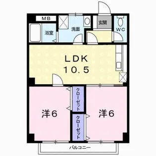 イーストディール【2階】の間取り