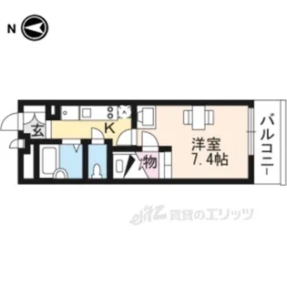 レオパレスラピスラズリ高井田【4階】の間取り