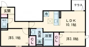 セレスティア上北沢【1階】の間取り
