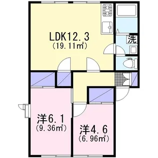 カーサ弐番館【1階】の間取り