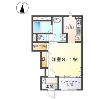 アイリス南大分II【1階】の間取り