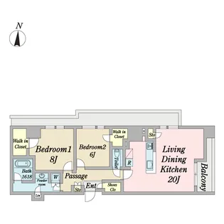 グランドレジデンス下北沢【2階】の間取り