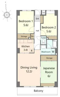 フローリット梅島【3階】の間取り