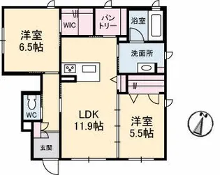 プロヌーブ桜西【1階】の間取り
