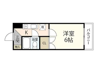 ヴィラブランシュ庚午中【4階】の間取り