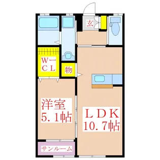 シティービュー広瀬【1階】の間取り