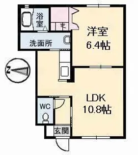 西深津ハイツ C棟【1階】の間取り
