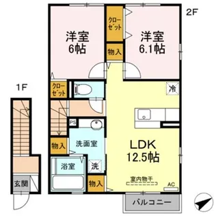 クローバーヒルズA【2階】の間取り