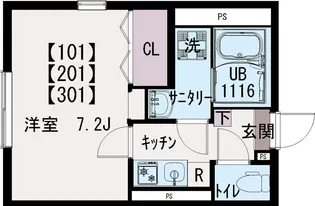 イクシオ江戸川【2階】の間取り