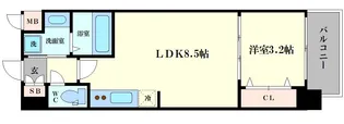スプランディッド弁天町【8階】の間取り