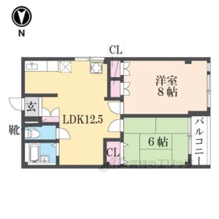 富小路マンション【2階】の間取り