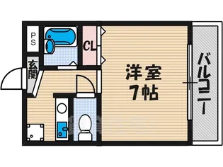 ディアコート西田辺【5階】の間取り