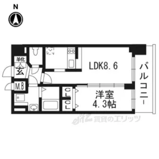 プレサンスTHEKYOTO彩美【3階】の間取り