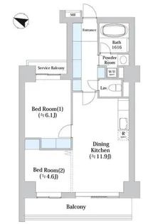 アーバンシティ音羽【6階】の間取り