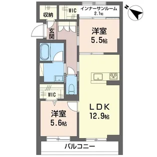SHM ミア・カーサ ノルテ【3階】の間取り