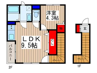 ゼアーズII【2階】の間取り
