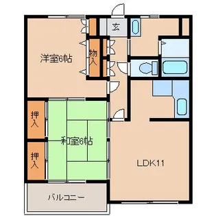 ウェイビィ森田II【2階】の間取り