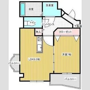 グランウ ュー【4階】の間取り