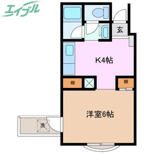マンションさかえ【4階】の間取り