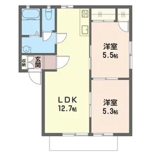 サミータウンF【1階】の間取り
