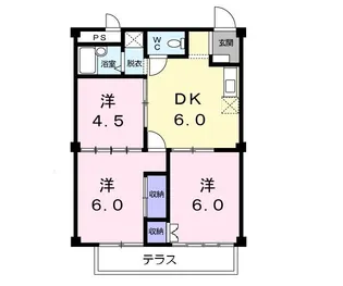 リバーハーフハイツ【1階】の間取り