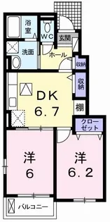 クラール三原A【1階】の間取り
