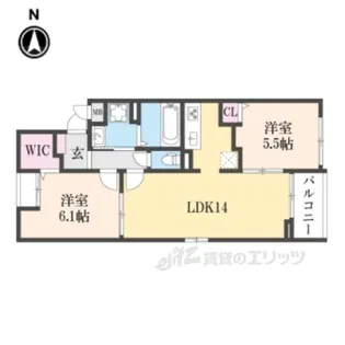 カーサビエント【2階】の間取り