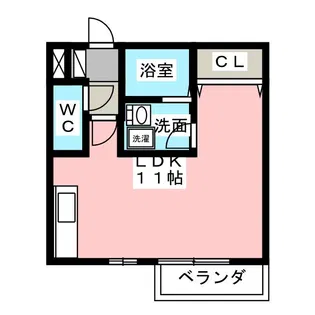メープルA長篠【1階】の間取り