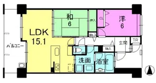 ロータリーマンション大津京レアール【12階】の間取り