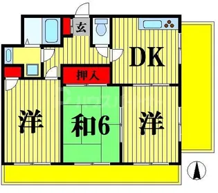 クリオ北松戸壱番館【4階】の間取り