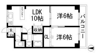 ソワ宝塚【5階】の間取り