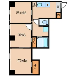 レジデンスカープ金沢【5階】の間取り