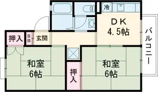 ヴィルベール奥村【1階】の間取り