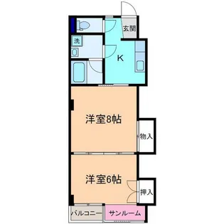 北川ハイツ【4階】の間取り