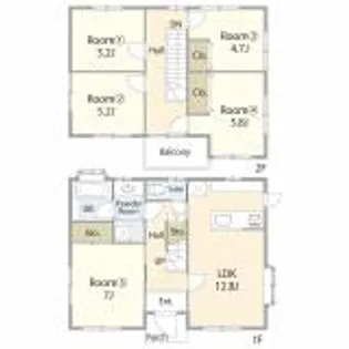 群馬県前橋市粕川町込皆戸【一戸建】の間取り
