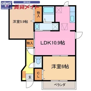 メゾン・サンパティーク【1階】の間取り