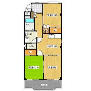 愛知県長久手市岩作落合【マンション】の間取り