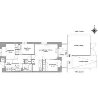 コンフォリア・リヴ八坂富士見【6階】の間取り