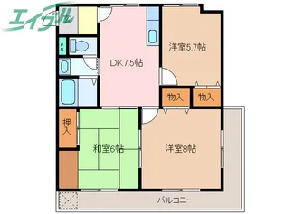 コーポ風樹【2階】の間取り