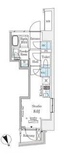 パークナードフィット南青山Vista【11階】の間取り