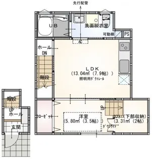 s.a.box寺家B棟【2階】の間取り