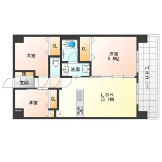 スプランディッド梅田グランノース【2階】の間取り