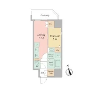 大阪府大阪市浪速区日本橋東1【マンション】の間取り