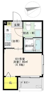 ラ ベルヴィ梅島【1階】の間取り
